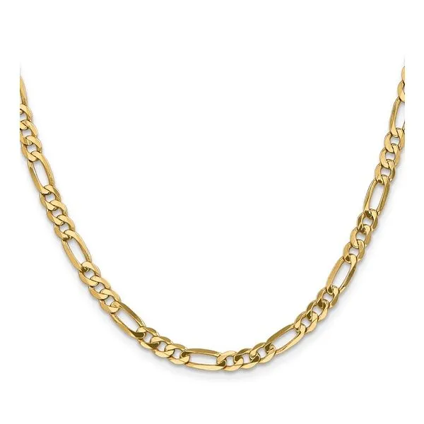 10K 4.75mm Flat Figaro Chain Image 2 Van Adams Jewelers Snellville, GA