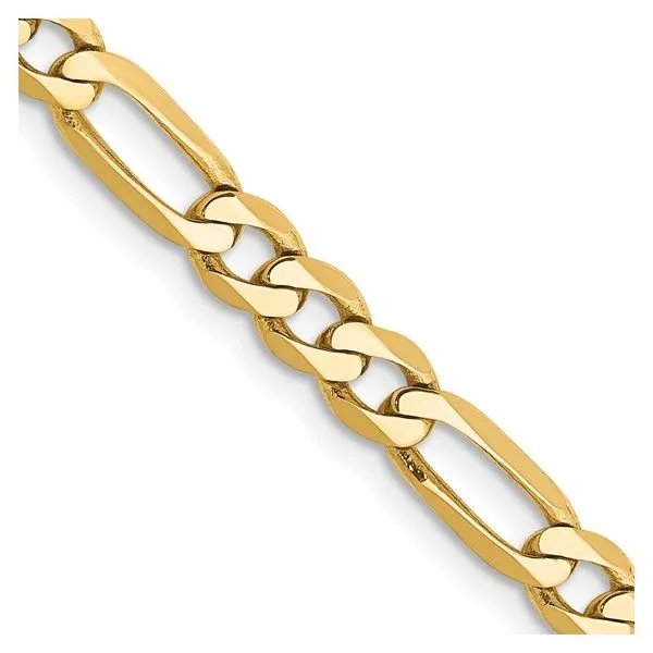 10K 4.75mm Flat Figaro Chain Van Adams Jewelers Snellville, GA