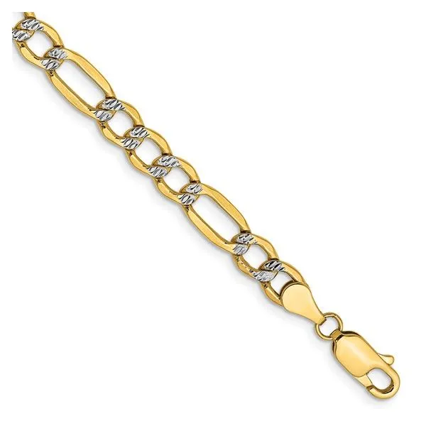 14K Rhodium Pave Figaro Bracelet Van Adams Jewelers Snellville, GA