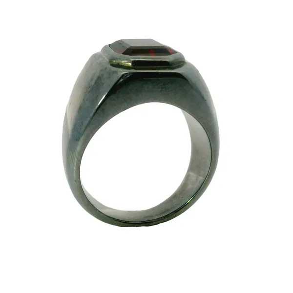 LAB - RUBY MEN FASHION RING STERLING SILVER Image 2 Van Adams Jewelers Snellville, GA