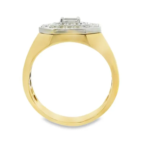 Masculine 14K Yellow Gold Ring with Emerald Cut Center Image 2 Van Adams Jewelers Snellville, GA