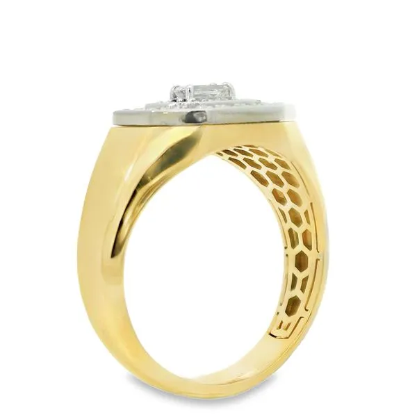 Masculine 14K Yellow Gold Ring with Emerald Cut Center Image 3 Van Adams Jewelers Snellville, GA