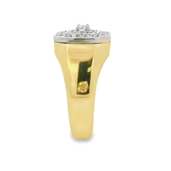 Masculine 14K Yellow Gold Ring with Emerald Cut Center Image 4 Van Adams Jewelers Snellville, GA