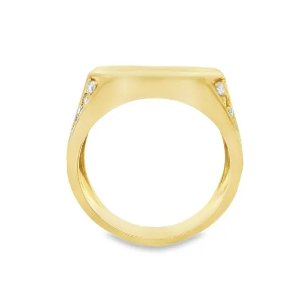 Men's Diamond Signet Style Ring with Diamonds Image 2 Van Adams Jewelers Snellville, GA