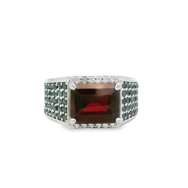 Men's Lab Grown Ruby and Natural Diamond Ring Van Adams Jewelers Snellville, GA