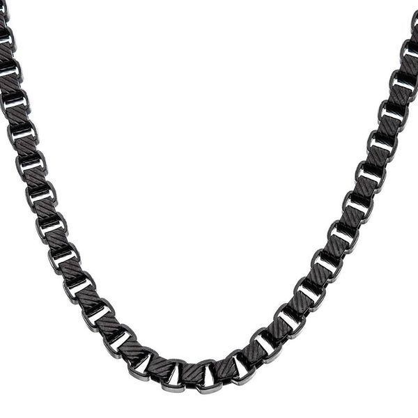 Stainless Steel Black Plated 5.5mm Round Box Chain with Lobster Clasp Van Adams Jewelers Snellville, GA