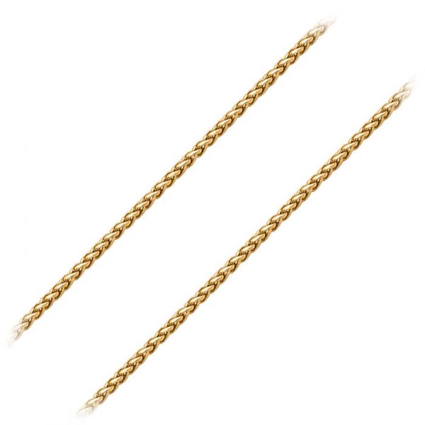 Inox Stainless Steel Gold Plated Round Wheat Polished Chain Van Adams Jewelers Snellville, GA