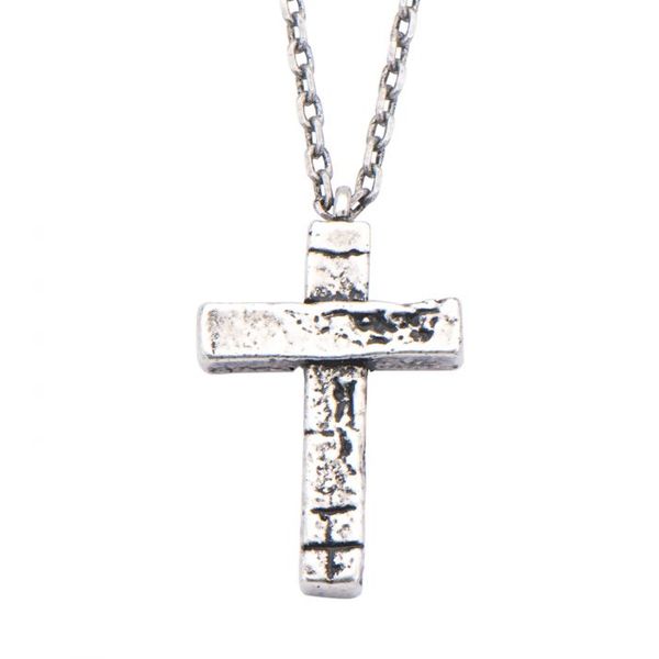 Stainless Steel Antique Cross Pendant with 22 inch Chain Van Adams Jewelers Snellville, GA