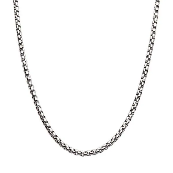 4mm Steel Bold Box Chain Necklace Image 2 Van Adams Jewelers Snellville, GA