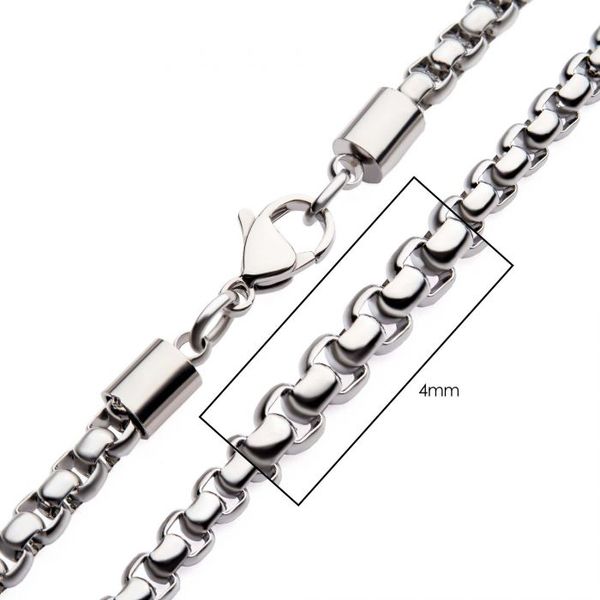 4mm Steel Bold Box Chain Necklace Van Adams Jewelers Snellville, GA