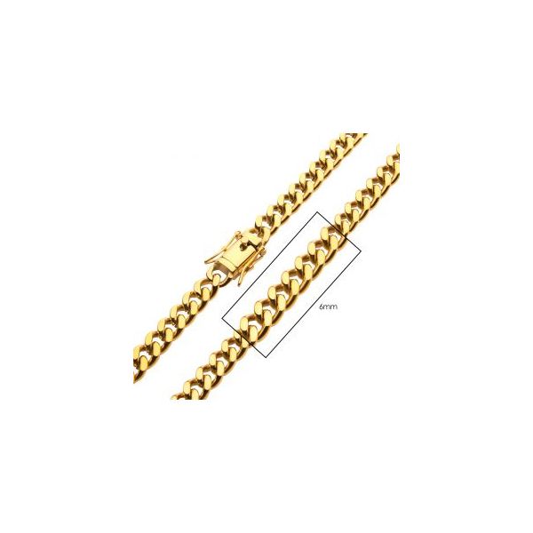 6mm 18K Gold Plated Miami Cuban Chain Image 2 Van Adams Jewelers Snellville, GA