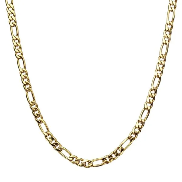6mm Gold IP Figaro Chain Image 2 Van Adams Jewelers Snellville, GA
