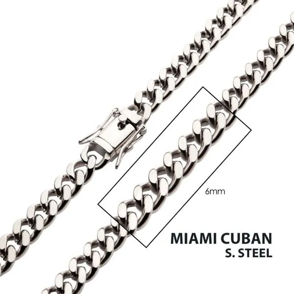 6mm Steel Miami Cuban Chain Necklace Van Adams Jewelers Snellville, GA