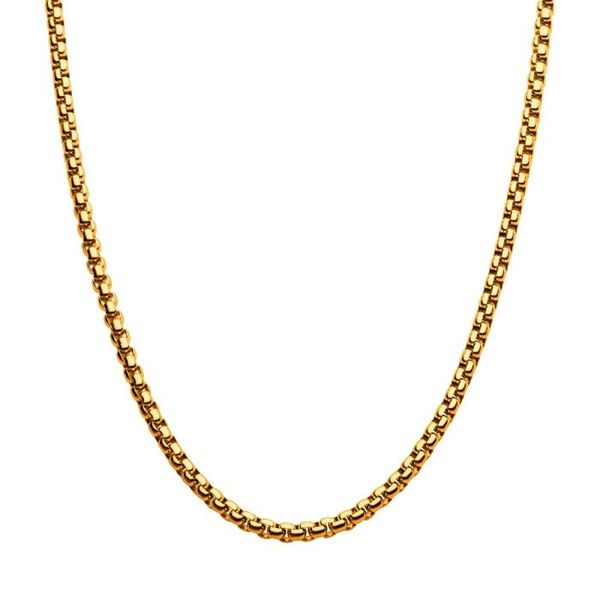 4mm 18K Gold Plated Bold Box Chain Van Adams Jewelers Snellville, GA