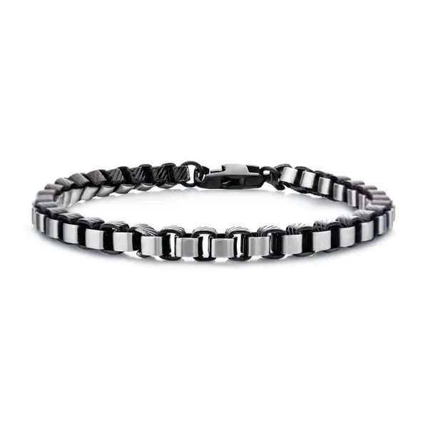 Stainless Steel Black Plated 5.5mm Round Box Chain with Lobster Clasp Van Adams Jewelers Snellville, GA