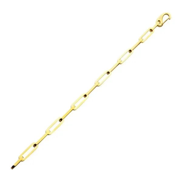 Gold IP Steel Paperclip Link Chain Bracelet Image 2 Van Adams Jewelers Snellville, GA