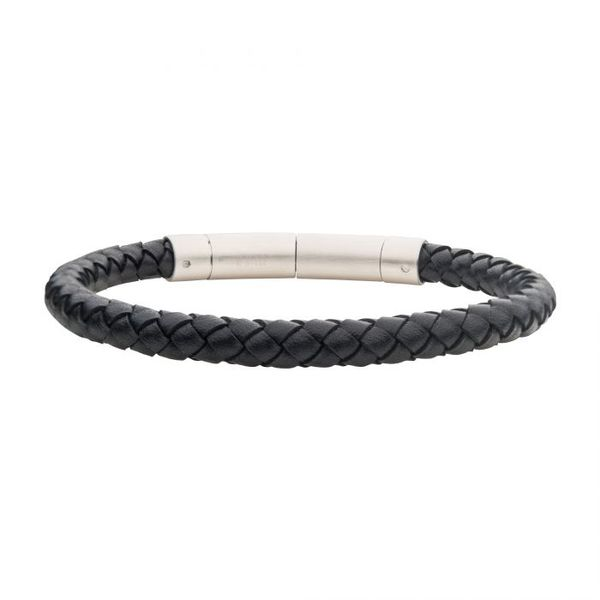 6mm Black Leather Bracelet Image 2 Van Adams Jewelers Snellville, GA