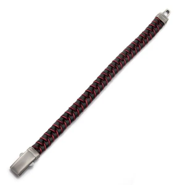 Brown & Red Braided Leather Bracelet Image 3 Van Adams Jewelers Snellville, GA