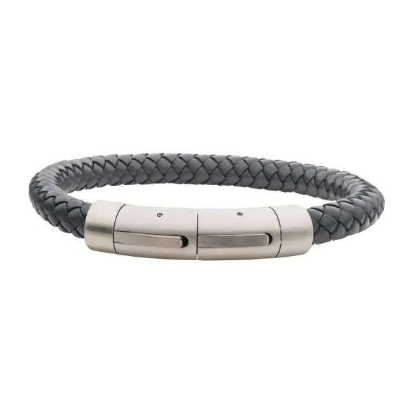 8mm Grey Genuine Leather Bracelet Van Adams Jewelers Snellville, GA