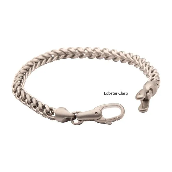 5mm Stainless Steel Sandblast Franco Chain Bracelet Image 3 Van Adams Jewelers Snellville, GA
