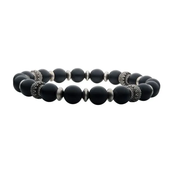 Matte Black Agate Stones with Black Oxidized Beads Bracelet Van Adams Jewelers Snellville, GA