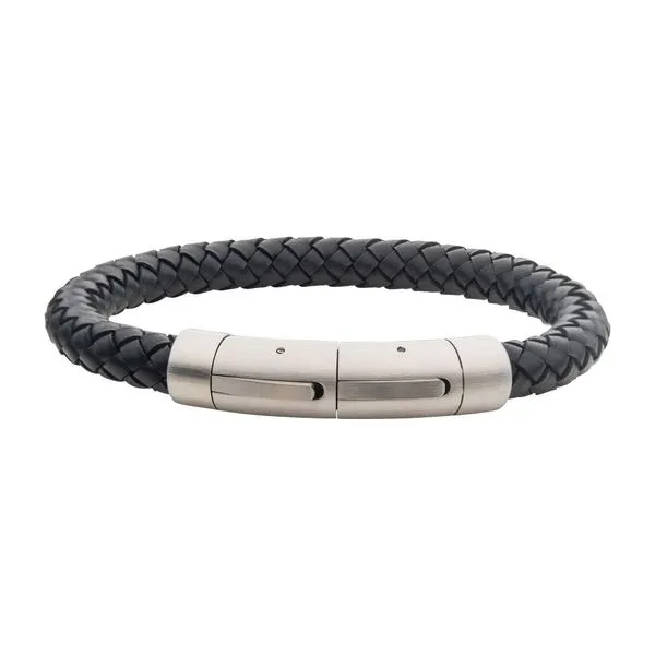 8mm Black Full Grain Cowhide Leather Bracelet Image 2 Van Adams Jewelers Snellville, GA