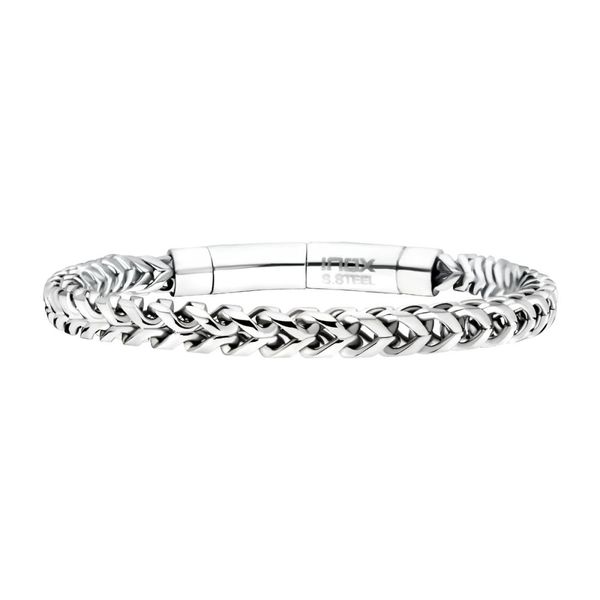 High Polished Finish Stainless Steel Franco Chain Bracelet Van Adams Jewelers Snellville, GA
