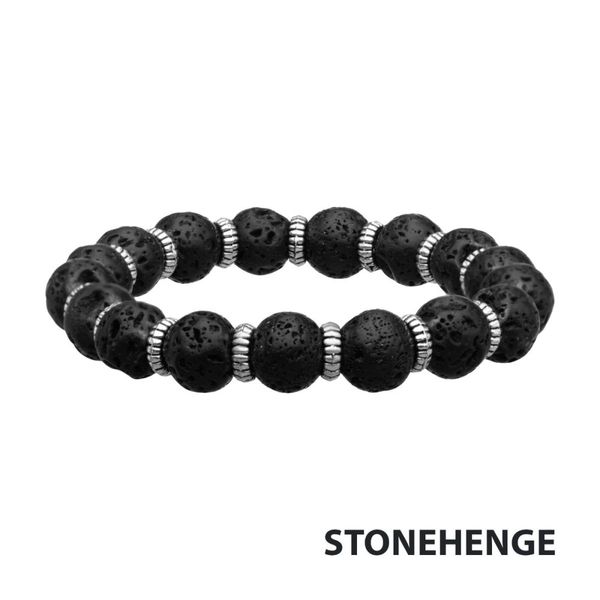 Steel Zinc Ring & Black Lava Beads Bracelet Van Adams Jewelers Snellville, GA