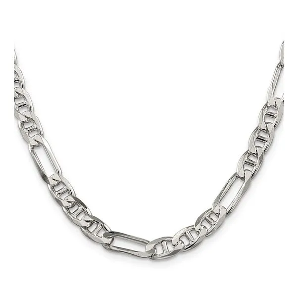 Sterling Silver 6.5mm Figaro Anchor Chain Van Adams Jewelers Snellville, GA