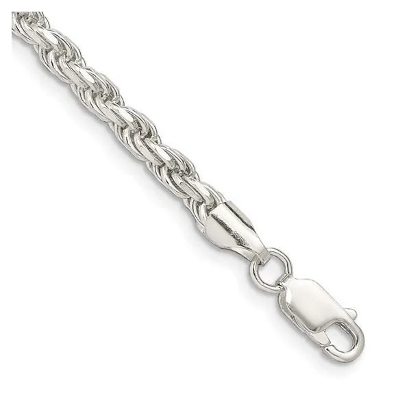 Sterling Silver 3.75mm Diamond-cut Rope Chain Van Adams Jewelers Snellville, GA