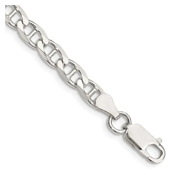 Sterling Silver 5.7mm Flat Cuban Anchor Chain Image 2 Van Adams Jewelers Snellville, GA
