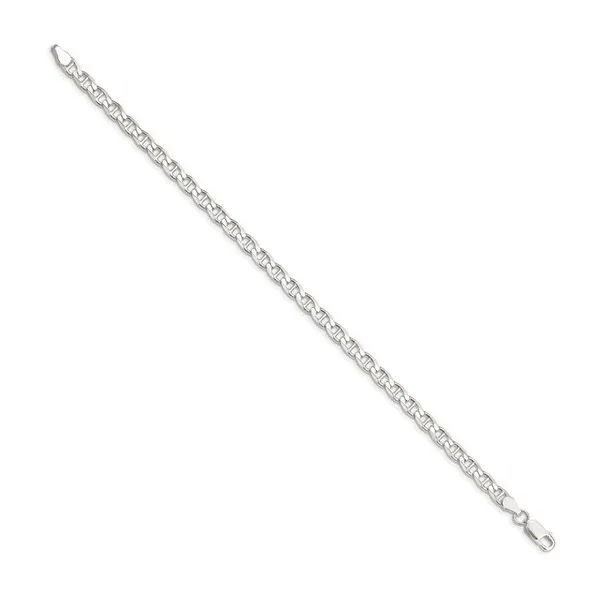 STERLING SILVER 4.65MM D/C FLAT ANCHOR CURB CHAIN Image 2 Van Adams Jewelers Snellville, GA