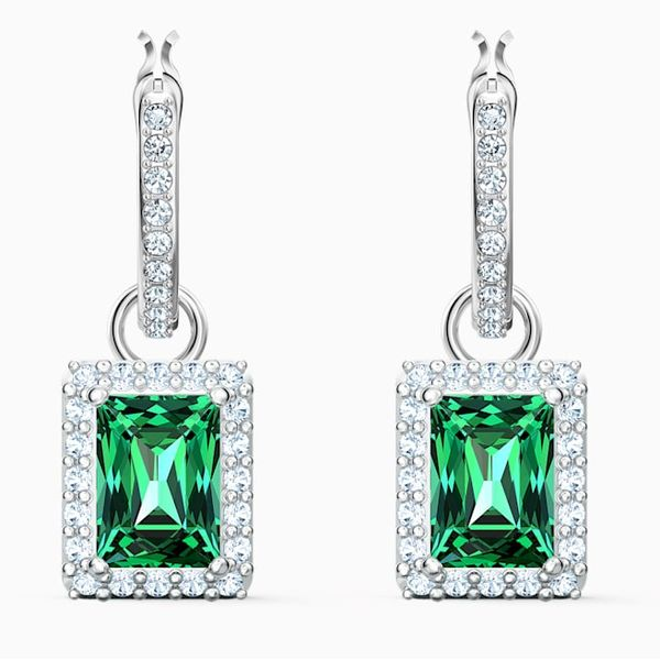 Swarovski Green Rectangular Earrings Van Adams Jewelers Snellville, GA
