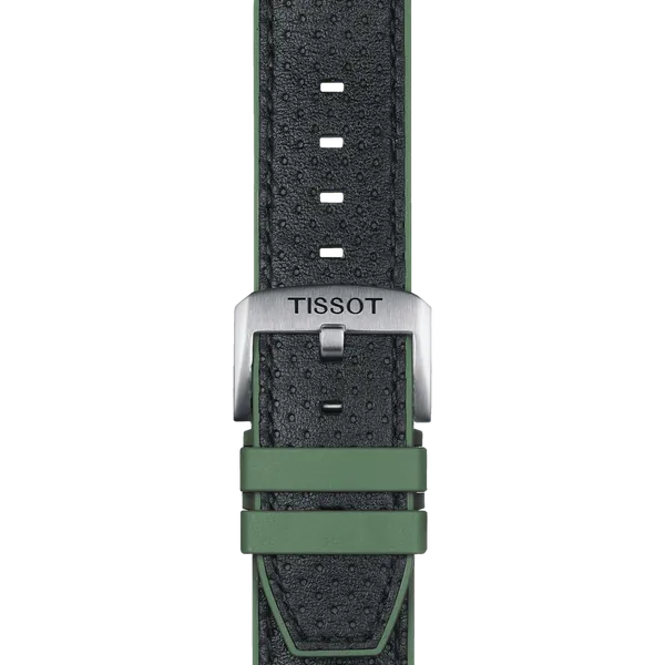 TISSOT OFFICIAL GREEN LEATHER AND RUBBER STRAP LUGS 22 MM Van Adams Jewelers Snellville, GA