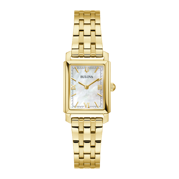 BULOVA GOLD-TONE RECTANGLE SUTTON WATCH