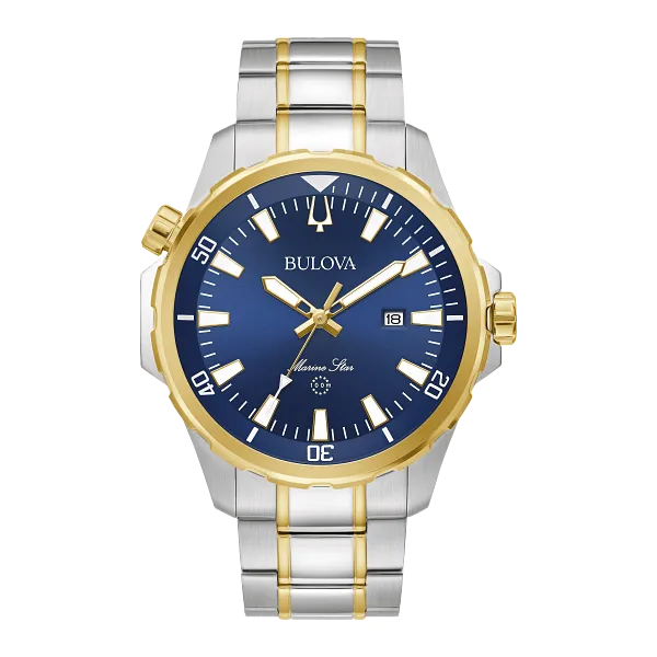 MENS BULOVA TWO-TONE MARINE STAR WATCH Van Adams Jewelers Snellville, GA