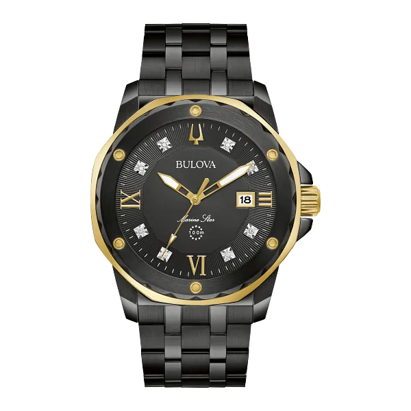 BULOVA STAINLESS STEEL DIAMONDS MARINE STAR WATCH Van Adams Jewelers Snellville, GA