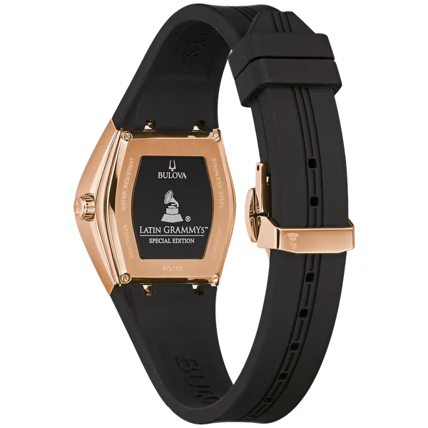 LADIES BULOVA  SILICONE ROSE GOLD TONE  STAINLESS STEEL WATCH Image 2 Van Adams Jewelers Snellville, GA