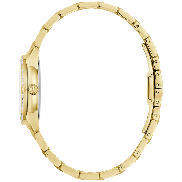 BULOVA GOLD-TONE  DOMED SAPPHIRE CRYSTAL WATCH Image 3 Van Adams Jewelers Snellville, GA