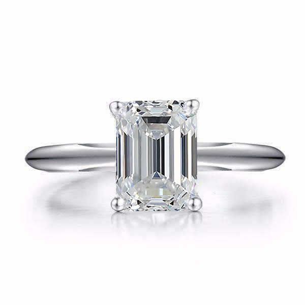 1 Carat Emerald Cut Lab Grown Diamond Solitaire Ring Van Adams Jewelers Snellville, GA