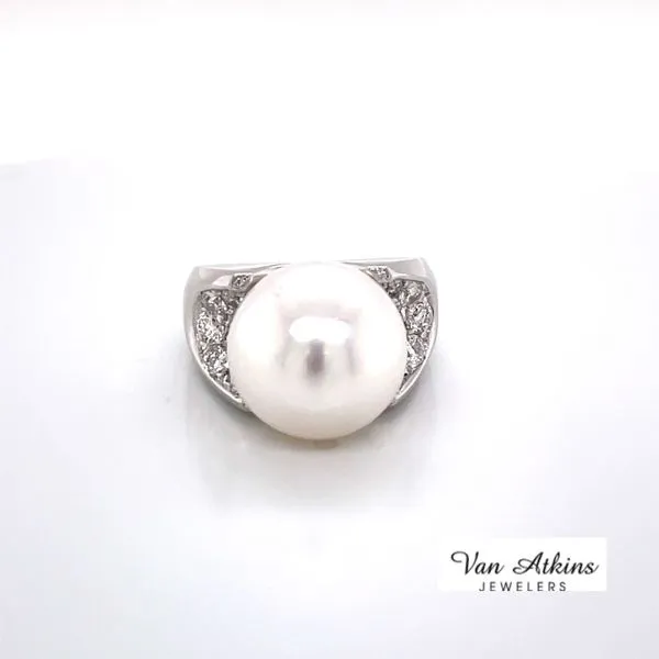 13.30 mm Pearl.73 carat tw Diamond Ring Van Atkins Jewelers New Albany, MS