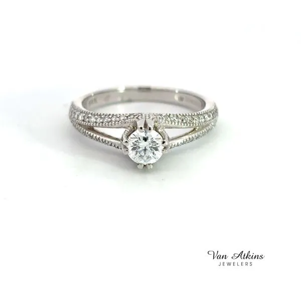 0.40 Carat Round Cut Diamond Ring Van Atkins Jewelers New Albany, MS