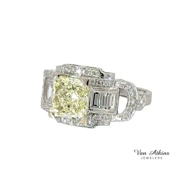 3.61 Carat Total Weight Art Deco Style Diamond Ring Image 4 Van Atkins Jewelers New Albany, MS