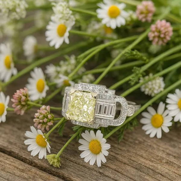 3.61 Carat Total Weight Art Deco Style Diamond Ring Image 5 Van Atkins Jewelers New Albany, MS