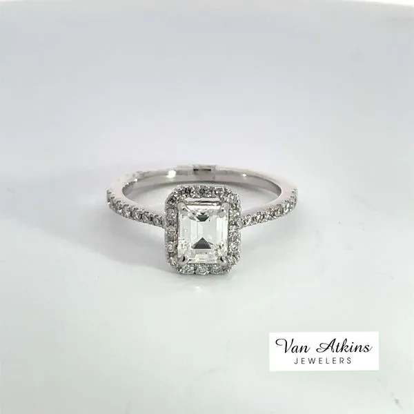 0.90 Carat Diamond Rings Emerald Van Atkins Jewelers New Albany, MS