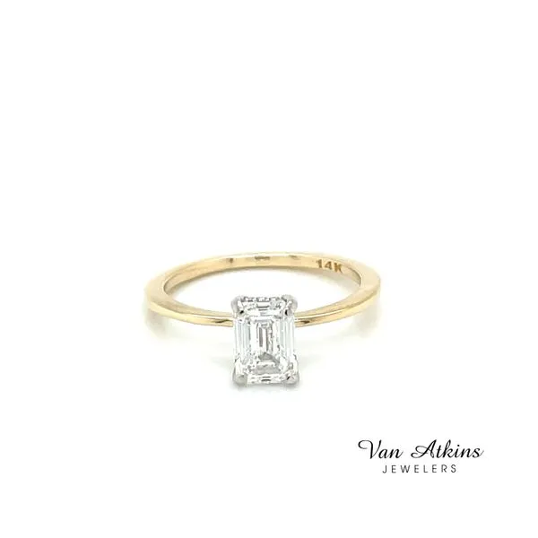 1.00 Carat Diamond Rings Emerald Van Atkins Jewelers New Albany, MS