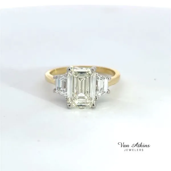 3.83 Carat Diamond Rings Emerald Van Atkins Jewelers New Albany, MS
