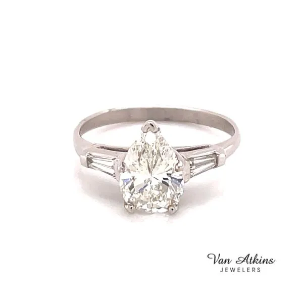 1.63 Carat Pear Cut Diamond Ring Van Atkins Jewelers New Albany, MS
