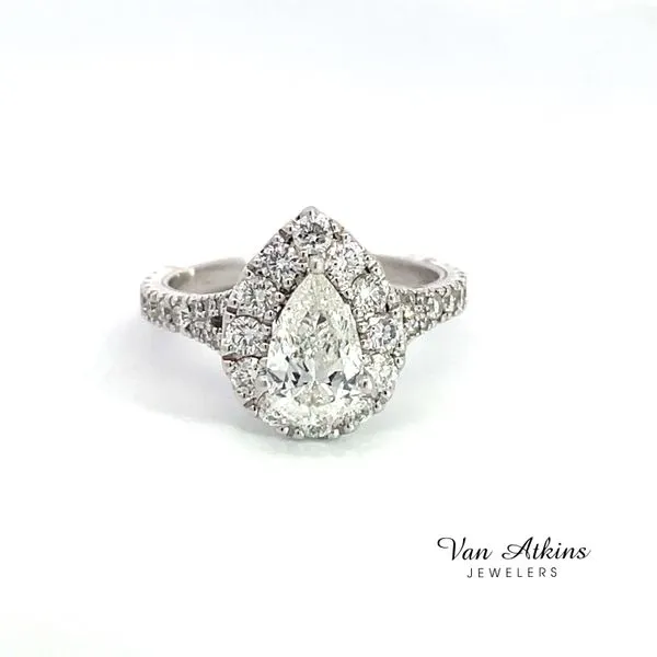 1.00 Carat Diamond Rings Pear Van Atkins Jewelers New Albany, MS