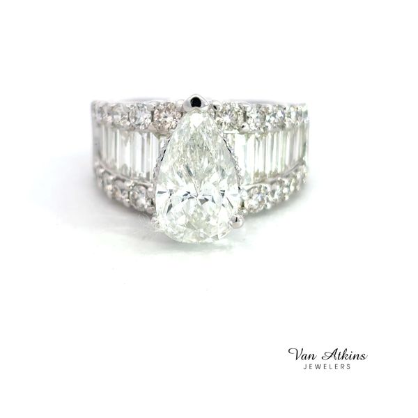 6.44 Carat Diamond Rings Pear Van Atkins Jewelers New Albany, MS